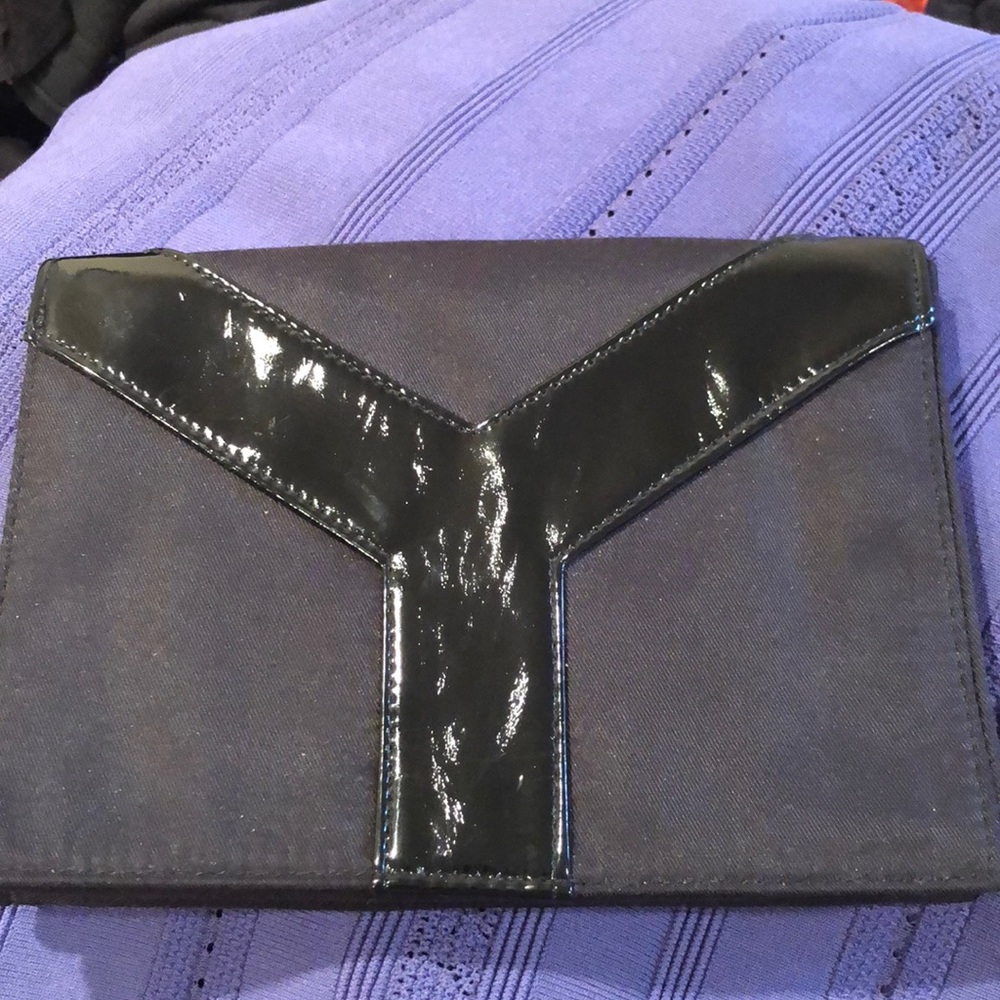 Ysl new Black sateen clutch
